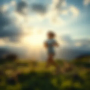 A serene landscape promoting an active lifestyle, symbolizing health and wellness