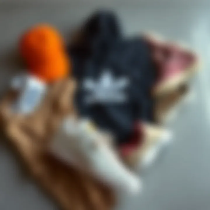 Stylish flat lay of adidas Duramo SL with sports apparel