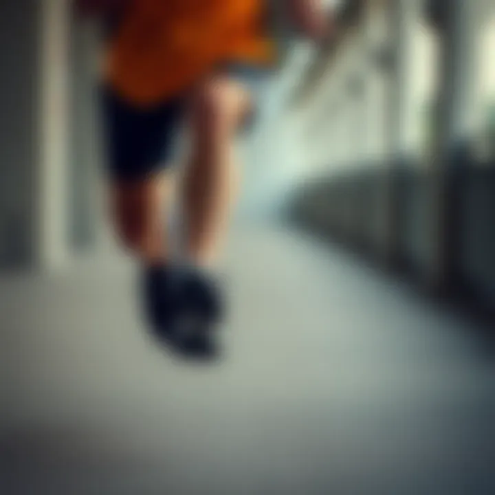 A runner wearing adidas Ozweego in action during a workout