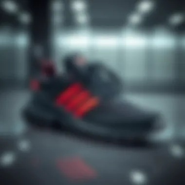 Stylish adidas Ozweego shoes on a sleek surface