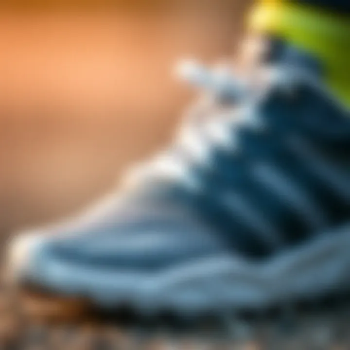 Close-up of innovative materials used in adidas children's footwear