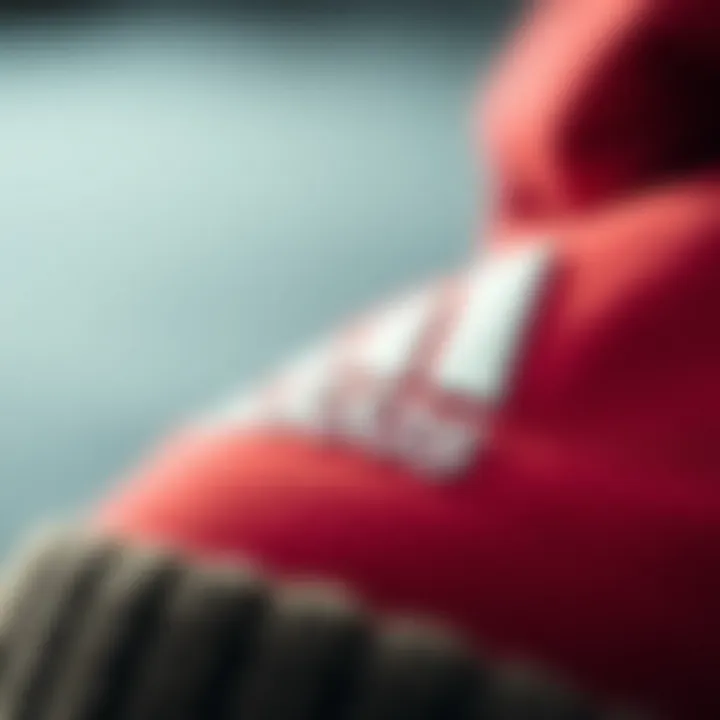 Close-up of high-quality fabric used in Adidas winter hats
