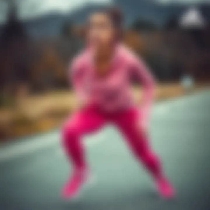 Athlete wearing adidas pink Campus during an outdoor workout