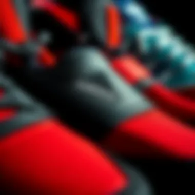 A close-up of adidas products highlighting unique design elements.