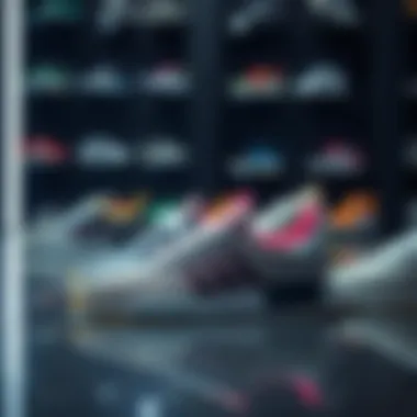 Various Adidas shoe models displayed on a sleek surface