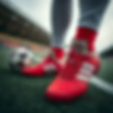 User experience showcasing comfort of Adidas red cleats