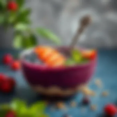A colorful smoothie bowl showcasing anthocyanin-rich ingredients
