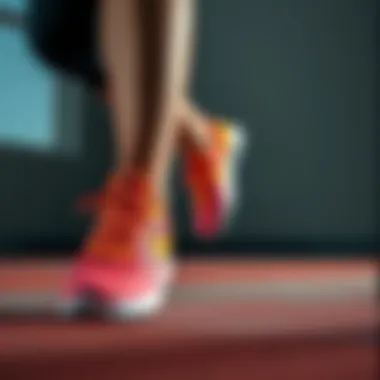 Dynamic Workout with Nike Footwear Athlete wearing colorful Nike shoes during a dynamic workout session.