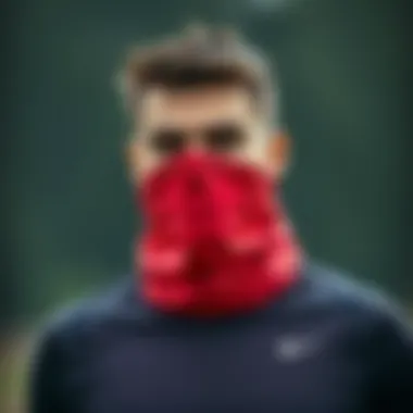 Athlete wearing a multifunctional neck warmer
