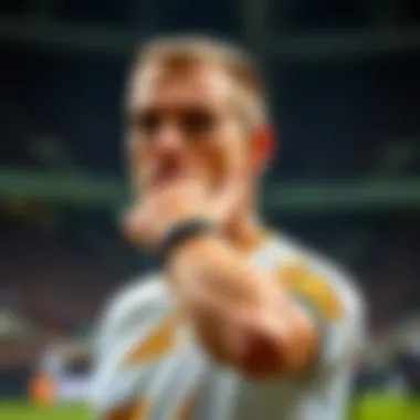 Athlete Demonstrating Performance with Nike Armband Athlete wearing Nike armband during a match