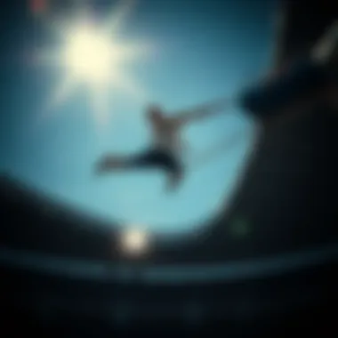 High jumper in mid-air during a competition