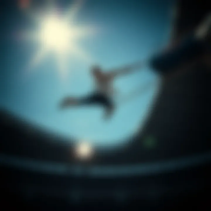 High jumper in mid-air during a competition