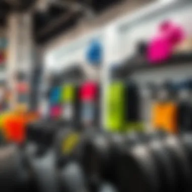 Athletic gear displayed in a modern sports store