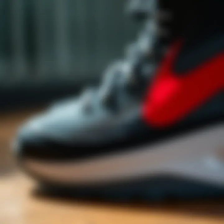 Close-up of basketball shoe material highlighting durability and comfort.