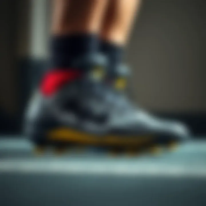 Close-up of Batman cleats emphasizing their functional features