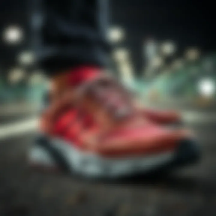 Close-up view of stylish sports shoes highlighting comfort and functionality