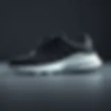 Elegant black sports shoes with a sleek design