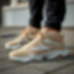 Elegant beige sports shoes showcasing modern design