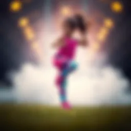 Dynamic child athlete showcasing performance in colorful leggings