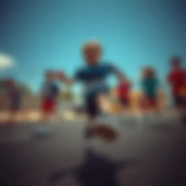 Group of children playing while wearing Nayk sports shoes