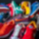 Vibrant collection of Nike sneakers showcasing a variety of colors and designs.