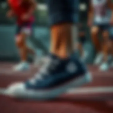 Athletes wearing Converse shoes in action