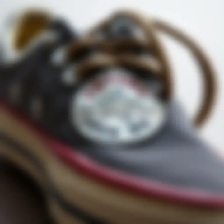 Close-up of Converse shoe materials and craftsmanship