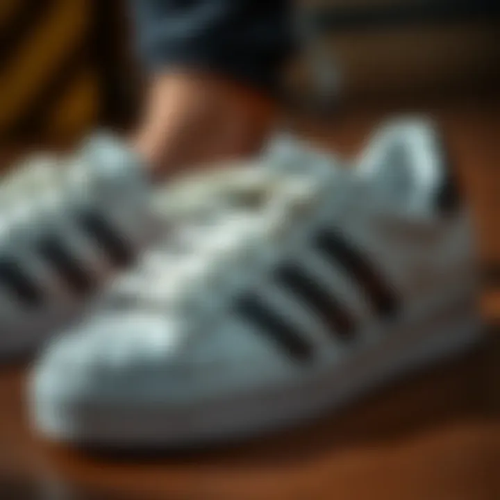 Close-up of the unique design details of superstar slippers
