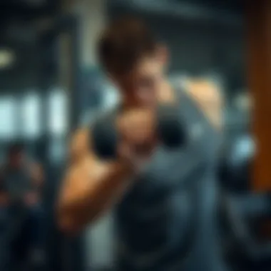 Bicep Curl with Dumbbell A person performing a bicep curl with a dumbbell