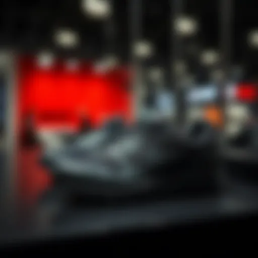 The Elegant Design of Nike Black Footwear Sleek design of black Nike shoes on display