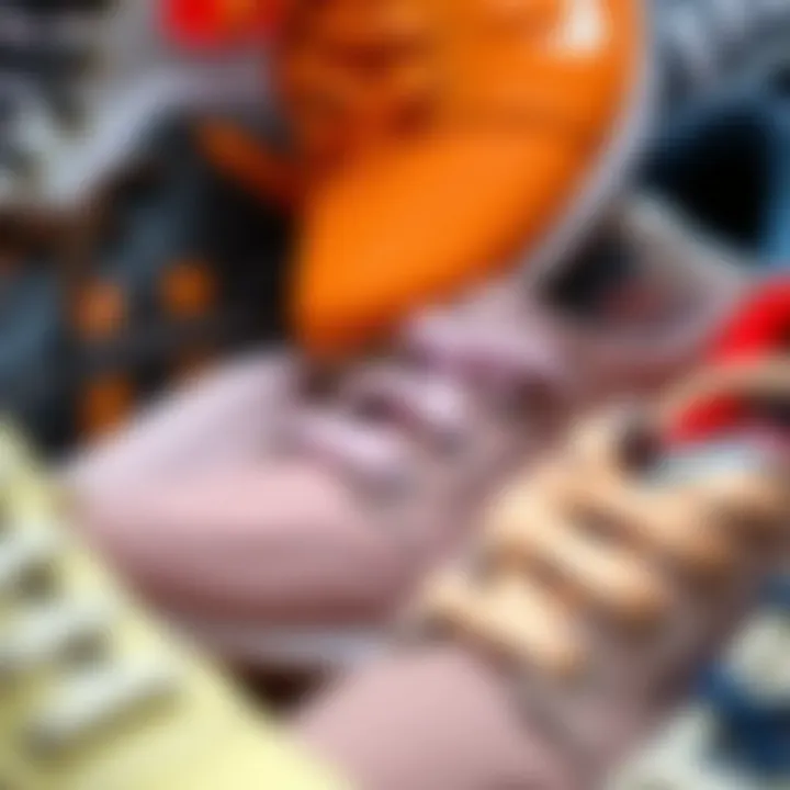 Diverse Shoe Materials Close-up of various shoe materials displayed