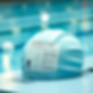 Care instructions for swimming caps on a surface