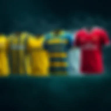 Historical representation of Fenerbahçe's jersey evolution over the years