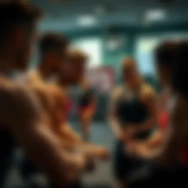 Group of athletes discussing fitness strategies