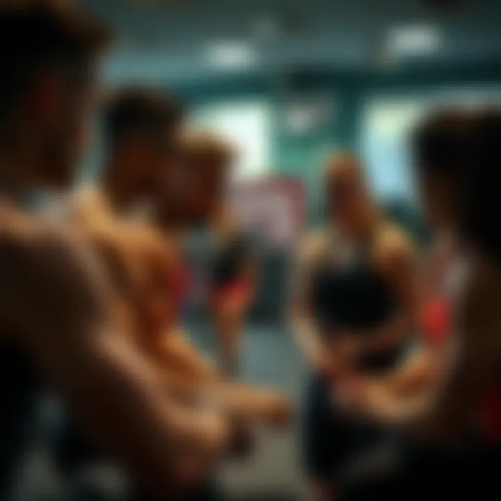 Group of athletes discussing fitness strategies