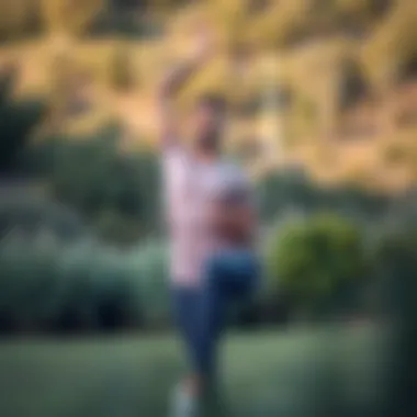 Person performing yoga in nature for mental clarity