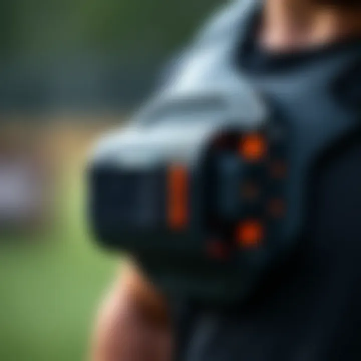 Close-up of the technology used in a football training belt
