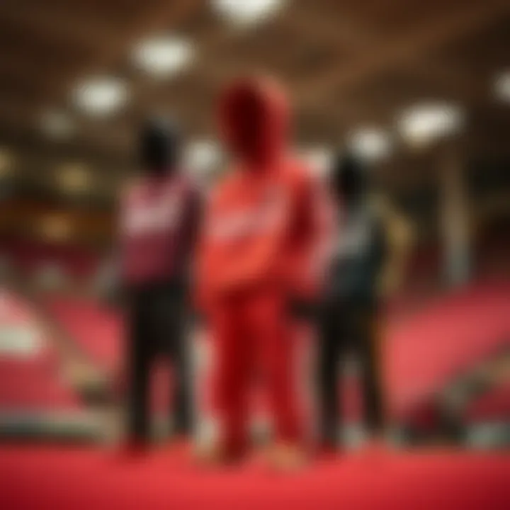 A vibrant display of Galatasaray children's tracksuits showcasing comfort and style