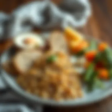 A well-balanced plate featuring low glycemic index grains and vegetables