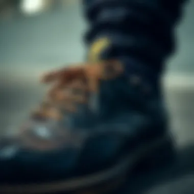 Close-up of Goodyear shoe detailing, emphasizing craftsmanship