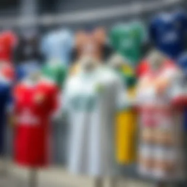 Variety of GS children's jerseys displayed for selection