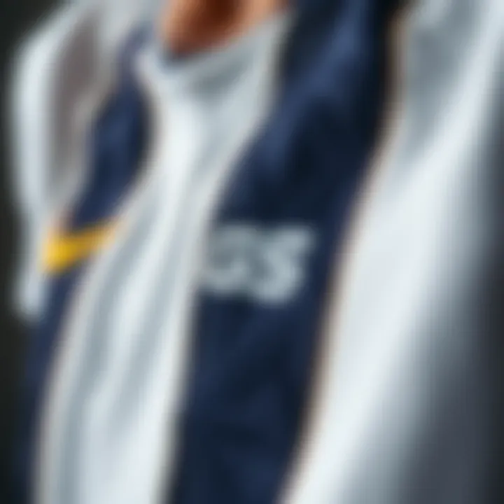 Close-up of the fabric and design details of GS children's jersey