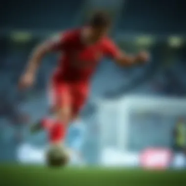 Athlete in Action Wearing Football Shorts Active athlete wearing Galatasaray football shorts during a match