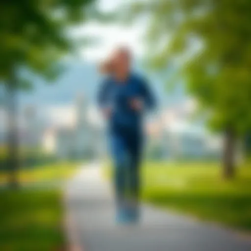 A person jogging in a scenic park