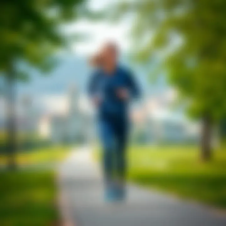 A person jogging in a scenic park