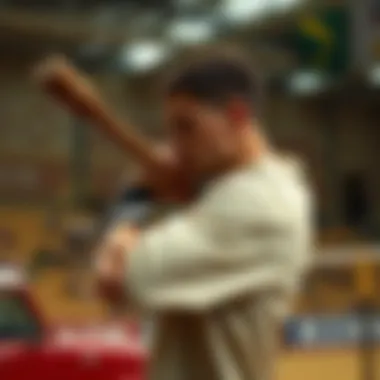 Historical representation of hammer throwing techniques