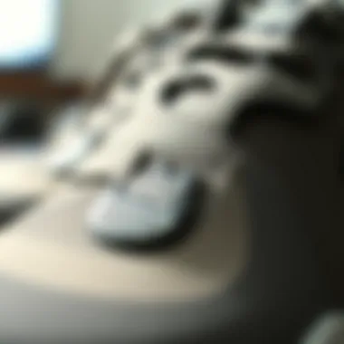 Unique Textures in Nike Shoe Design Close-up of innovative Nike shoe design emphasizing unique textures and patterns.