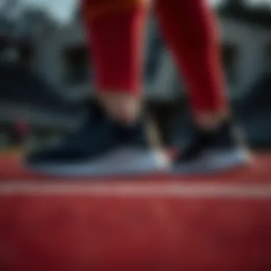 Comfortable and stylish athletic footwear on a running track