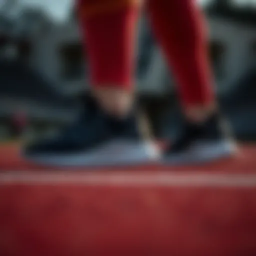 Comfortable and stylish athletic footwear on a running track