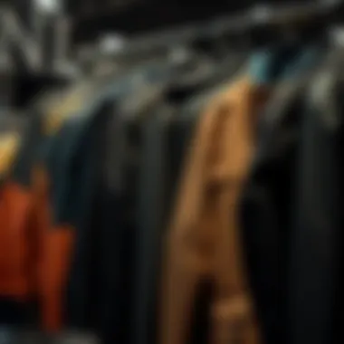 Diverse range of jacket styles displayed on rack